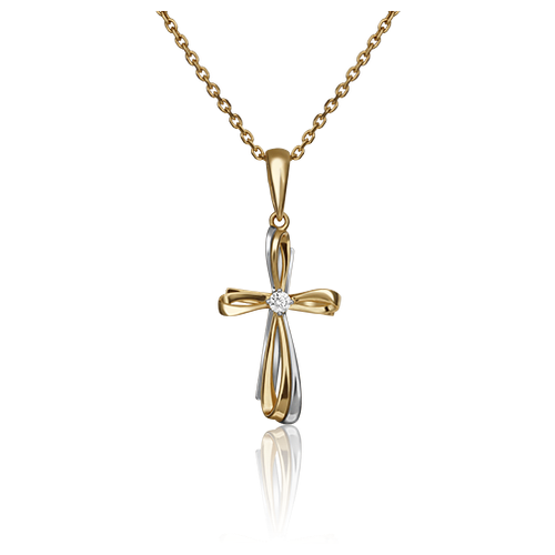 фото Platina jewelry золотой крестик с фианитами 03-2954-00-401-1121-03