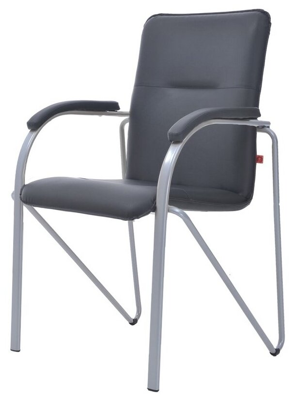 Конференц-кресло FA-SAMBA Silver к/з чёрный DO350/к/з