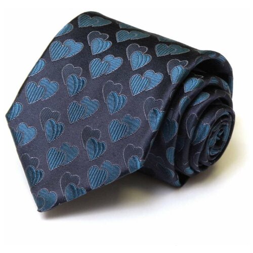 Темный галстук с сердечками в синих тонах Moschino 33390