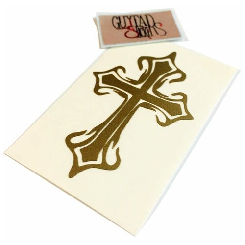 Виниловая наклейка на гитару Племенной крест наклейка виниловая на гитару готический крест черная