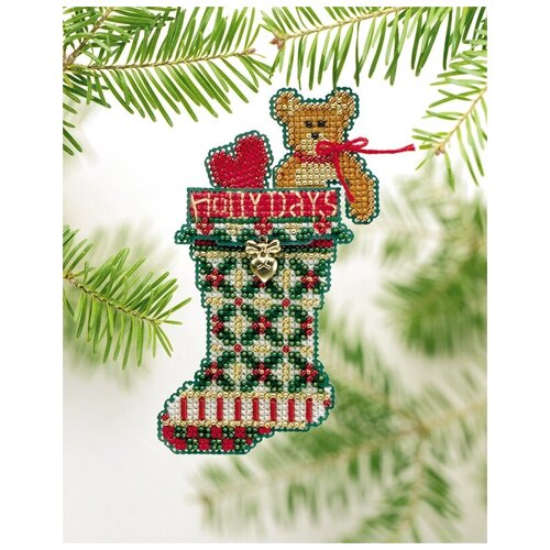 фото Набор для вышивания mill hill mhcs47 рождественский носок