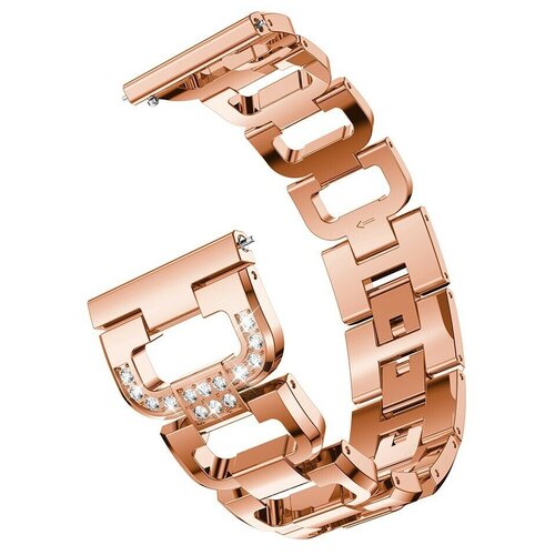 Металлический ремешок со стразами Grand Price для Samsung Galaxy Watch 42mm, 20 мм, розовое золото
