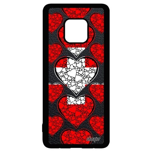 фото Противоударный чехол на смартфон // huawei mate 20 pro // "флаг швейцарии с сердцем" патриот любовь, utaupia, цветной