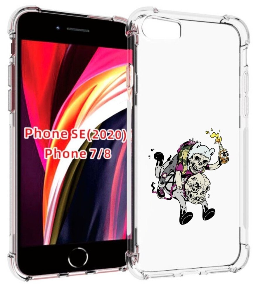 Чехол MyPads время приключений скелеты для iPhone 7 4.7 / iPhone 8 / iPhone SE 2 (2020) / Apple iPhone SE3 2022 задняя-панель-накладка-бампер