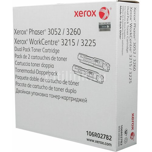картридж лазерный xerox 106r02782 чер для 3052 3260 3215 3225 2шт уп Xerox Принт-картридж Xerox 106R02782 оригинальный черный