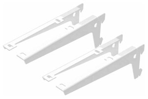 Кронштейн одинарный для ДСП 180 мм 4 шт (L+R) белый