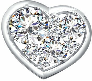 Подвеска Diamant online, серебро, 925 проба, фианит