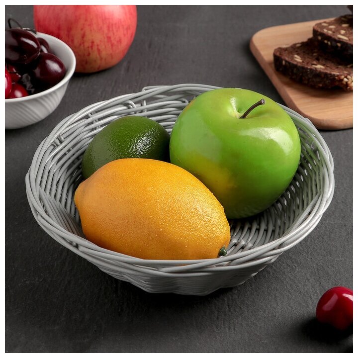 Корзинка плетеная для фруктов и хлеба Доляна «Плуг», 18×18×6 см