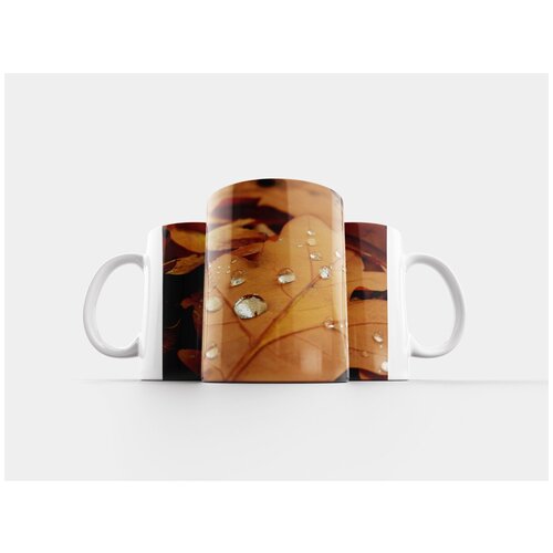 фото Кружка "капли росы, роса, капли на листе" 320 мл lotsprints