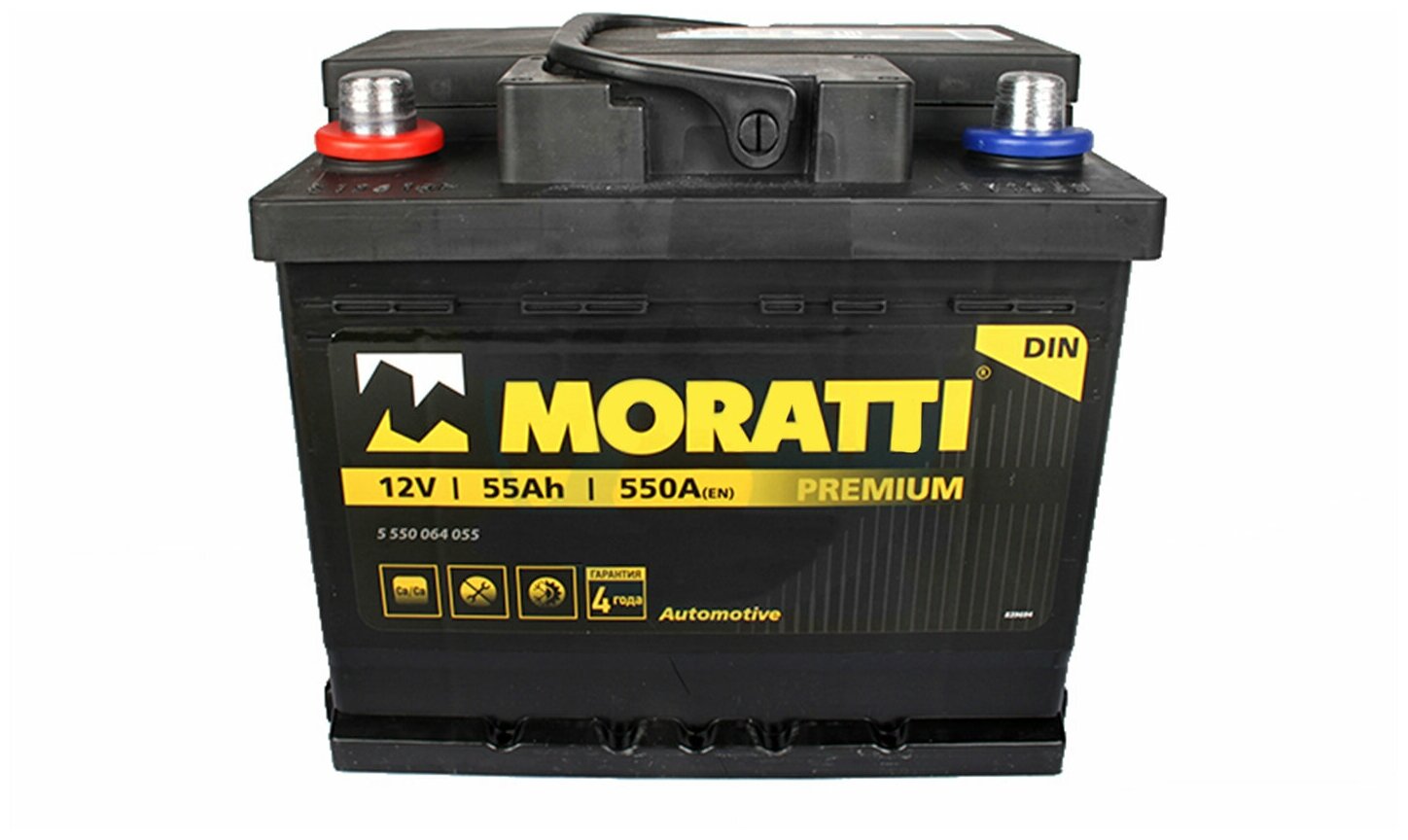 Аккумуляторная батарея MORATTI 6СТ55 LB1R низкий кубик
