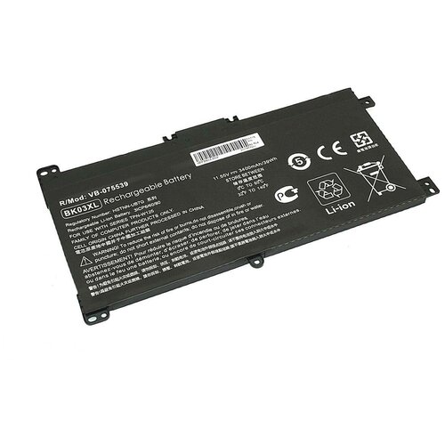 Аккумуляторная батарея для ноутбука HP TPN-W125 11.55V (3400mAh) аккумуляторная батарея bl268 для телефона lenovo zuke z2 3 82v 3400mah