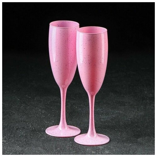 Набор бокалов для шампанского Рассбери рок, 170 мл, 2 шт, цвет розовый