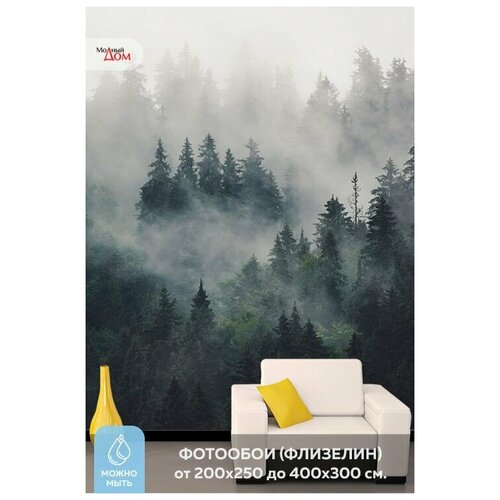 Фотообои на стену Модный Дом Лес в Тумане 200x260 см (ШxВ), в спальню, гостиную