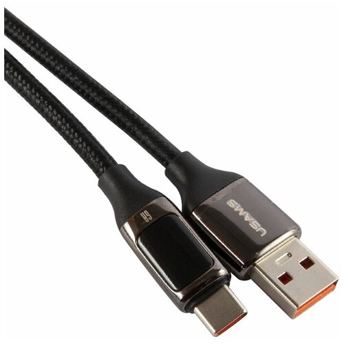 Кабель Usams U78 USB to USB-C 1.2m LED дисплей Black кабель usams u78 usb c to usb c 1 2m led дисплей black