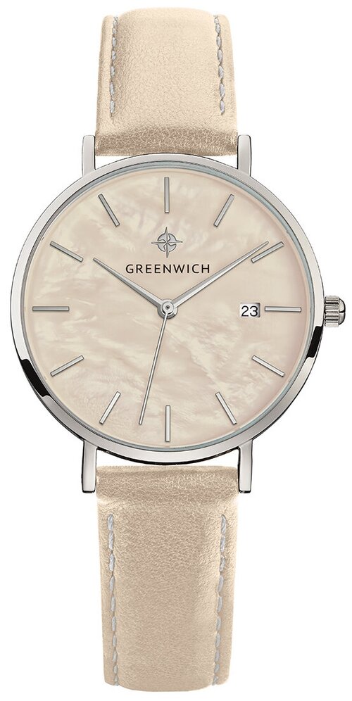 Наручные часы GREENWICH, бежевый, серебряный