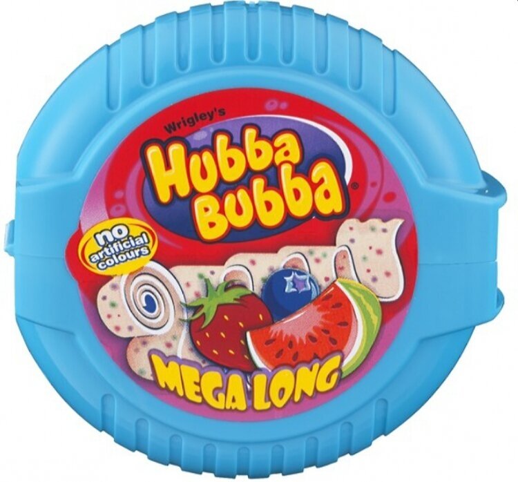 Жевательная резинка Hubba Bubba Mega Long клубника-черника-арбуз Amgum - фото №6