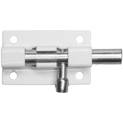 Задвижка накладная для окон и мебели ″ШП-40 БЦ″, цвет белый/цинк, 40мм