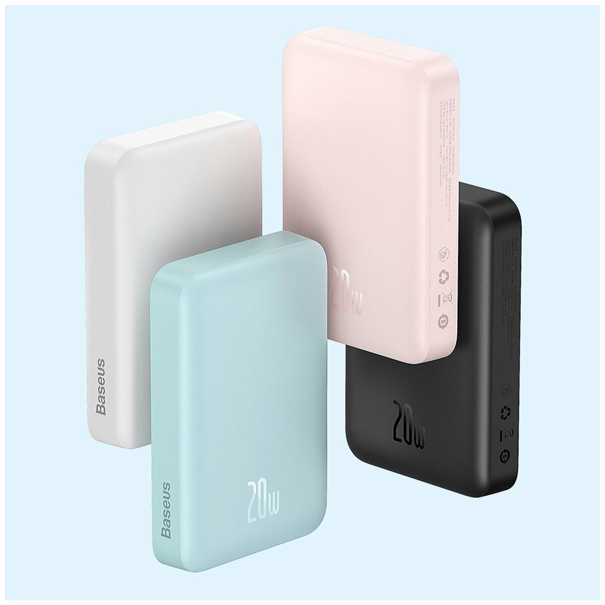 Внешний аккумулятор повербанк Baseus Magnetic Mini Power Bank 10000mAh 20W Pink Cable Type-C to Type-C 60W