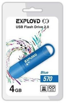 USB флэш-накопитель (EXPLOYD 4GB 570 синий [EX-4GB-570-Blue])