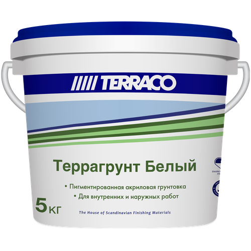 TERRACO TERRAGRUNT WHITE грунт проникающий, пигментированный, белый колеруемый (5кг)