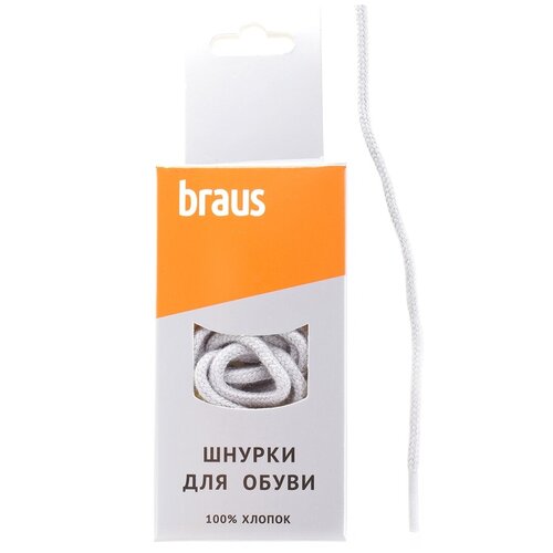 фото Шнурки braus 60см тонкие белые