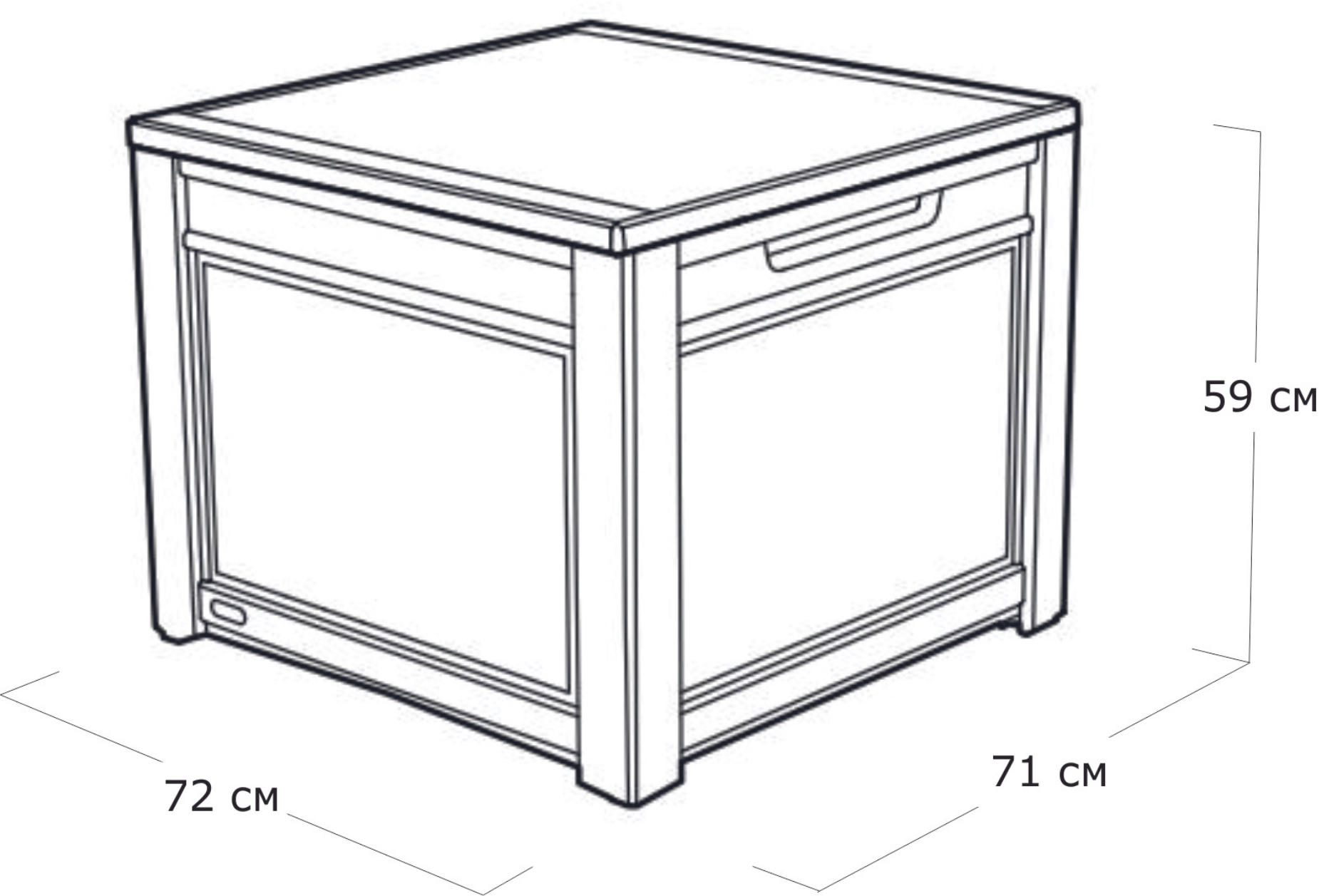 Квадратный сундук Keter Cube Rattan 208л графит