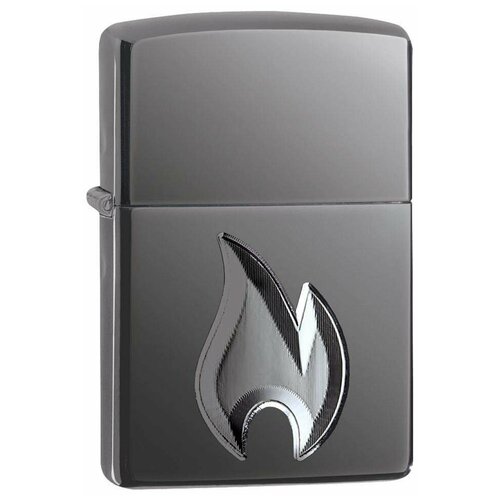 Оригинальная бензиновая зажигалка ZIPPO Armor™ 29928 Zippo Flame Design с покрытием Black Ice®