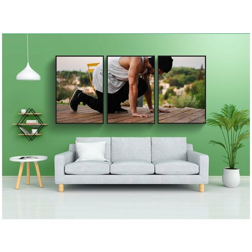 фото Набор модулных постеров для интерьера "уличные тренировки, итамар казыр, бак" 60x90 см. в тубусе, без рамки lotsprints