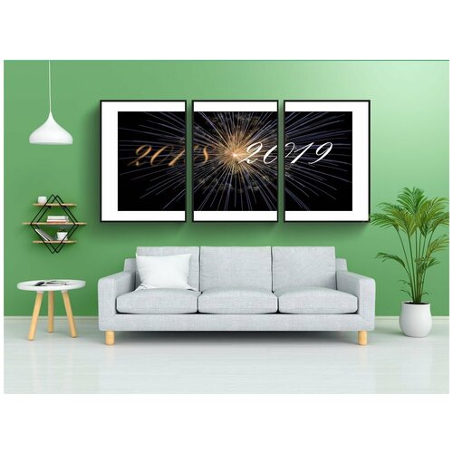 фото Набор модулных постеров для интерьера "канун нового года, новый год, в канун нового года" 60x90 см. в тубусе, без рамки lotsprints