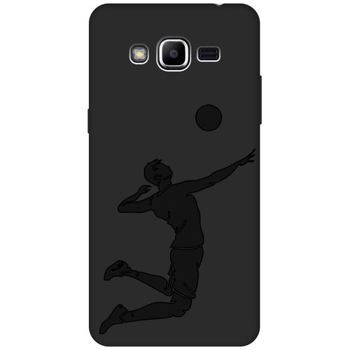 матовый чехол basketball для samsung galaxy j2 prime самсунг джей 2 прайм с эффектом блика черный Матовый чехол Volleyball для Samsung Galaxy J2 Prime / Самсунг Джей 2 Прайм с эффектом блика черный