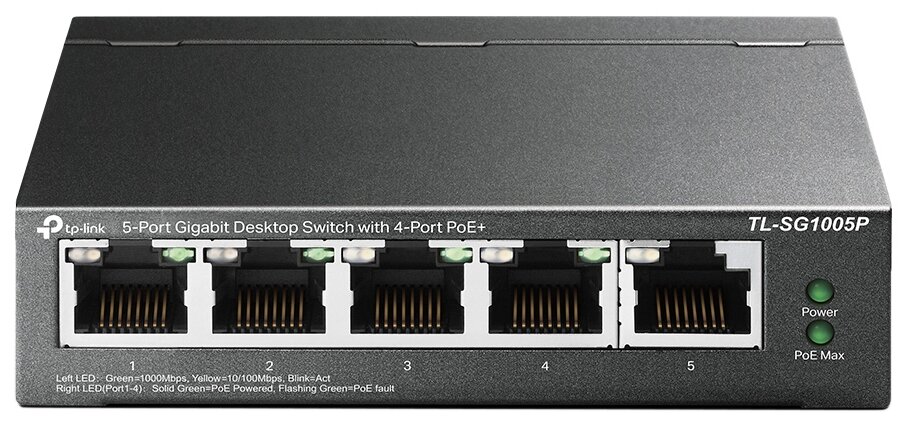 Коммутатор TP-Link TL-SG1005P 5G 4PoE 56W неуправляемый