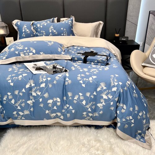 Комплект постельного белья Dreams Store Двухспальный Евро, Тенсель, наволочки 50x70, евро простыня