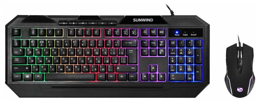Комплект (клавиатура+мышь) SunWind SW-S700G, USB, проводной, черный [1422454]