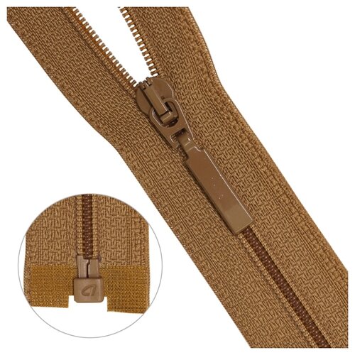 фото Молния витая тип 6 1 замок 45см arta (856 св.коричневый) 5 шт