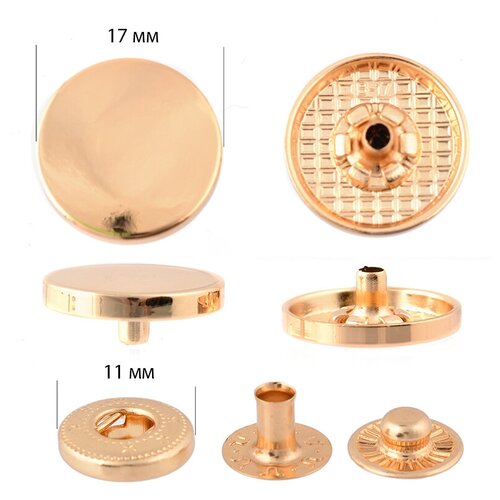 Кнопка установочная TBY. B-17.633 17мм цв. золото уп. 50шт