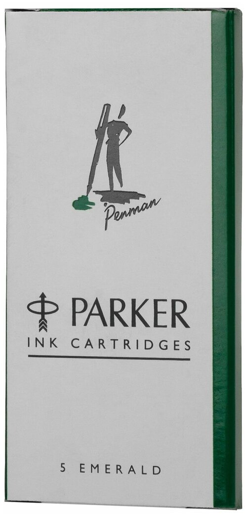 Картридж винтажный (чернила) PARKER Penman зеленый (изумрудный) 5 шт в упаковке