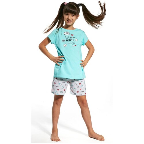 Пижама для девочки Cornette 787/56 Blogger - размер: 110-116, цвет: Бирюзовый