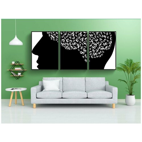 фото Набор модулных постеров для интерьера "жадный, деньги, наличные" 60x90 см. в тубусе, без рамки lotsprints