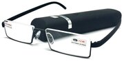 Готовые коррегирующие полуободковые очки FEDROV черная оправа +0.50 c футляром 188