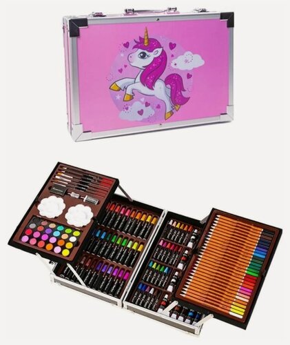 Изображение товара Набор для рисования / Набор для рисования в чемоданчике с Пони / Набор для рисования 147 предметов / Цвет розовый