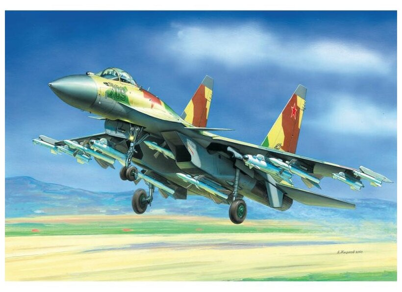 ZVEZDA Сборная модель Истребитель завоевания превосходства в воздухе Су-35 - фото №3