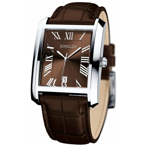 фото Наручные часы sokolov мужские стальные часы sokolov 614.71.00.000.02.02.3, коричневый