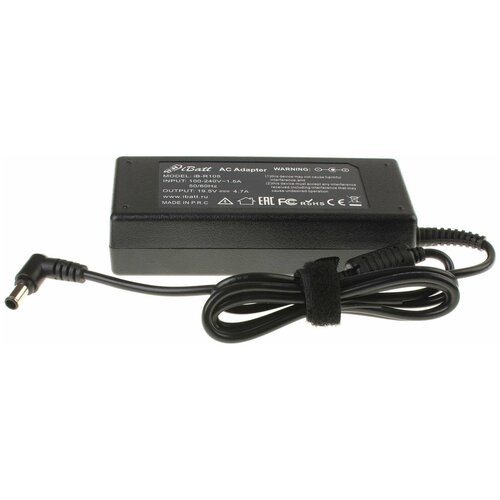 Блок питания iBatt iB-U1-R105 19,5V 4,7A, 92W, 6.5*4.5 mm, pin для LG AD520, для Sony VAIO PCG-51111V, VAIO VGN-FW11ER, VAIO PCG-3G5P, VAIO VGN-FZ21SR, VAIO VGN-FW11LR, VAIO VGN-NW2ERE, VAIO VGN-FW21ER, VAIO VGN-NW2ZRF, VAIO VGN-FW21SR, блок питания anybatt 22 b1 105 19 5v 4 7a 92w разъём 6 5 4 5 mm pin для lg sony vgp bc19v42 vgp bc19v34 vgp bc19v26