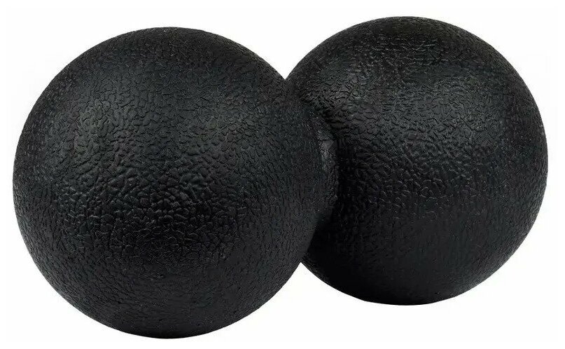 Массажный мяч для фитнеса, йоги и пилатеса сдвоенный, 6 см, черный - фотография № 1