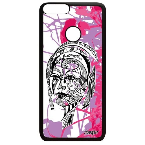 фото Чехол для // huawei p smart 2018 // "портрет женщины" woman цветок, utaupia, розовый