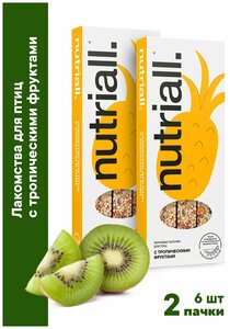 Лакомство Nutriall Зерновые палочки для птиц с тропическими фруктами 2 упаковки, 6 шт