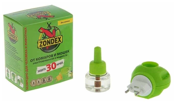 Набор ZONDEX Фумигатор + жидкость от комаров 30 ночей, 30мл - фотография № 1