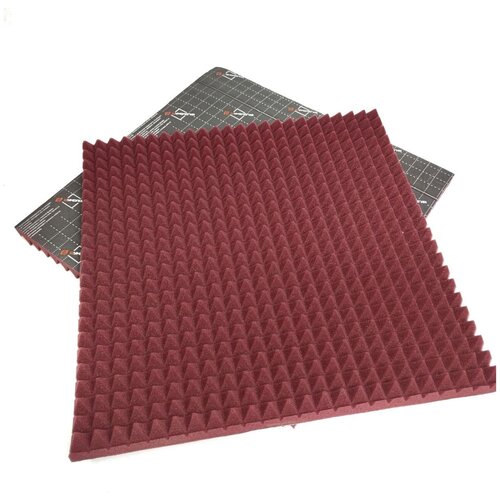Самоклеящийся акустический поролон / Шумология Topp 20 КС бордовый 475*475мм