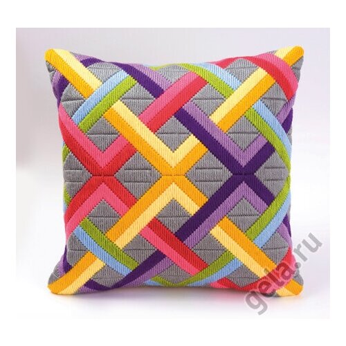 фото Набор для вышивания vervaco pn-0010865 цветные диагонали на сером