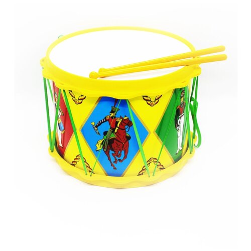 Барабан Гусарский ТулИгрушка желтый (Гусары) музыкальные инструменты тулигрушка барабан гусарский